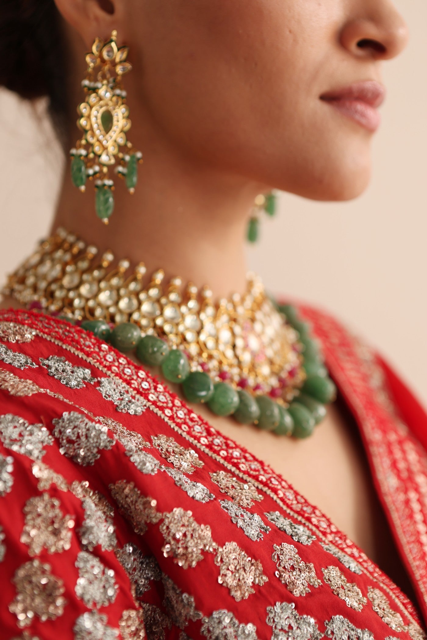 TOMATO RED AND-EMBROIDERED PURE SILK-ORGANZA SAREE WITH PURE CREPE BLOUSE SET