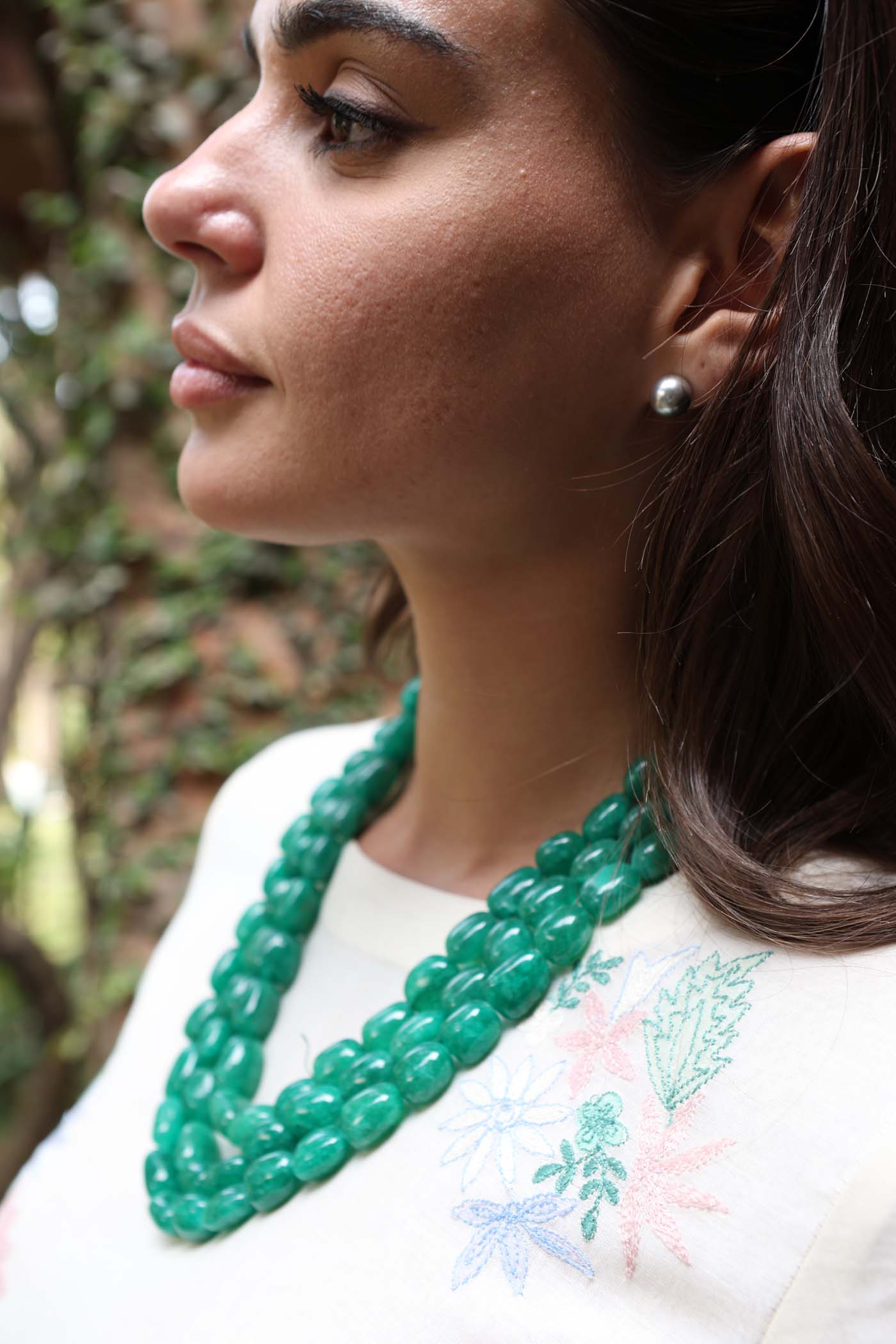 Ivory Pure Silk-Cotton Embroidered (Applique & Cuwork) Kurta-Pants Set