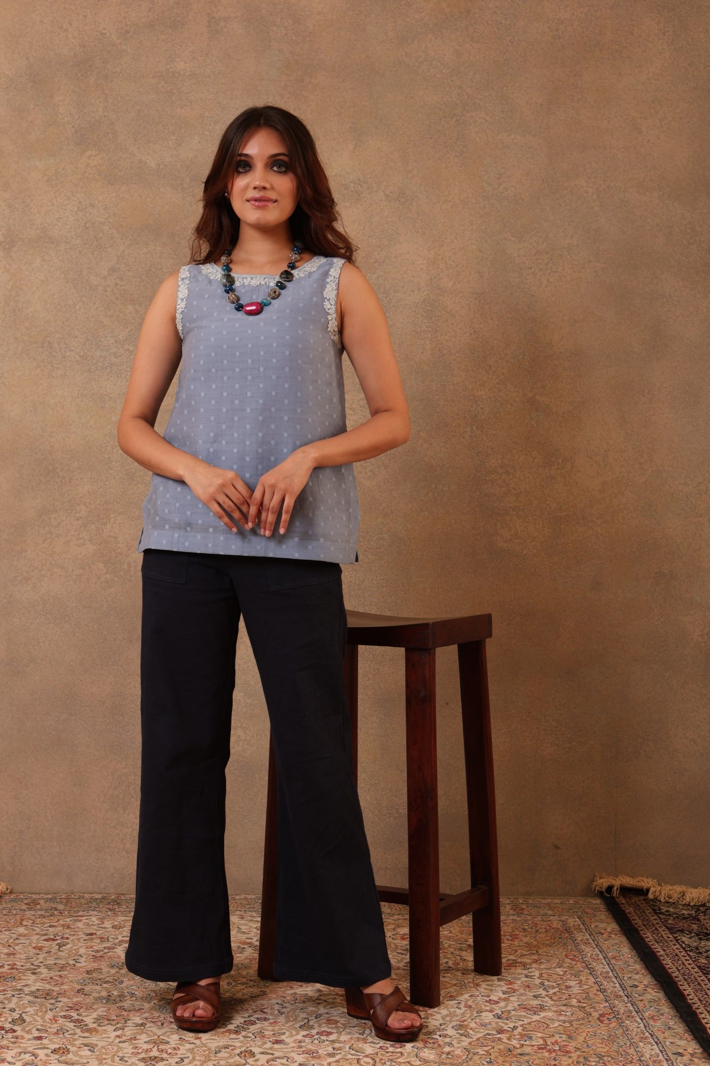 Buy Daabu Block Print Cotton Tops Online | Work Wear Women Tops  CraftsandLooms – CraftsandLooms.com